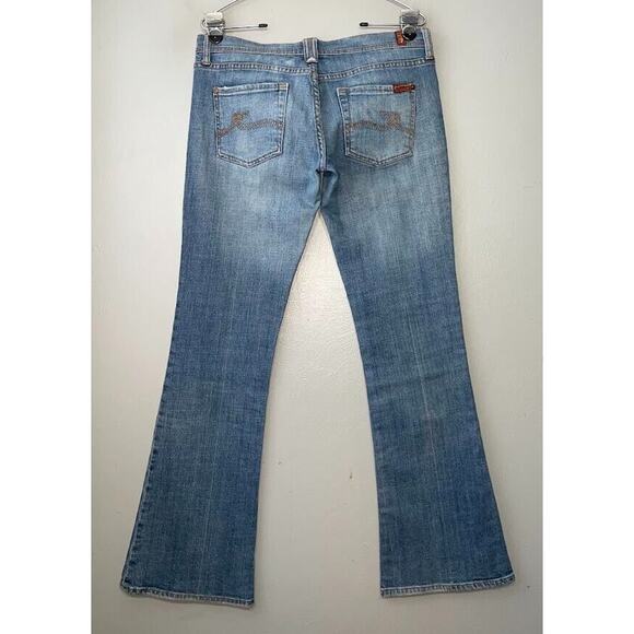Seven for All Mankind Jeans Size 29 Denim Blue Jeans Low Rise Flare Western Y2K - Picture 3 of 14